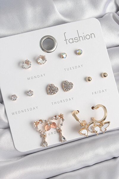 Inure Jewelry النحاس الذهب اللون الزركون حجر استرخى القلب الشكل فراشة التفاصي...