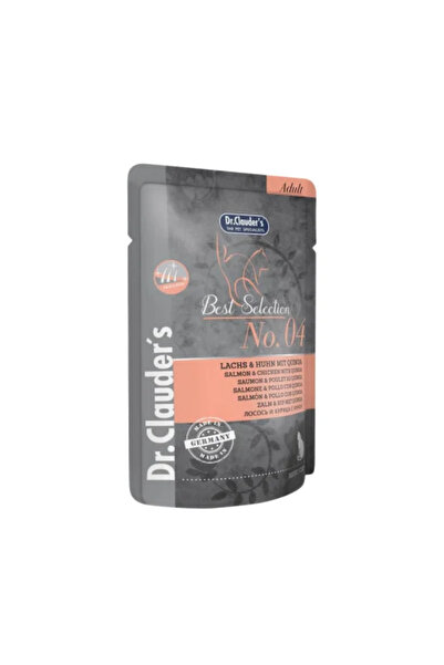 Dr.Cat د كلاودرز بيست سيلكشن رقم 4اظرف سالمون ودجاج مع الكينوا للقطط 85غ