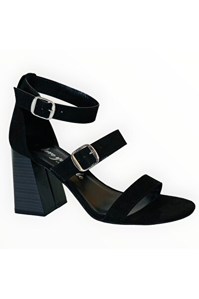 New Look Women's High-Heeled Sandals New Look, Black Suedette, Size 39 EU