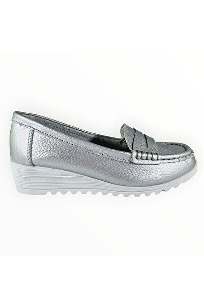 JD Williams Pantofi de damă cu talpă ortopedică, piele, argintiu, mărimea 37 EU