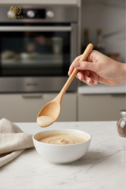 Ulgenex 1 Adet 23 Cm Bambu Tahta Mama, Sos, Servis Kaşığı- Doğal&