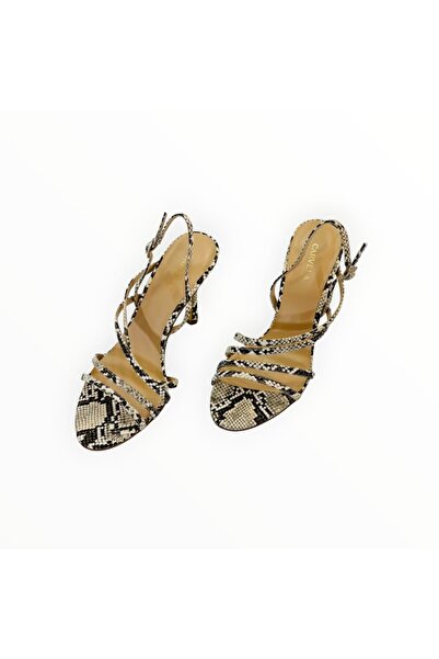 Carvela Sandals Women Strappy Faux Leather Reptile Print Size 38 EU