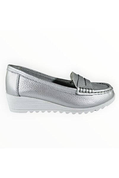 JD Williams Orthopedic Sole Women's Shoes Leather Silver Size 37 EU