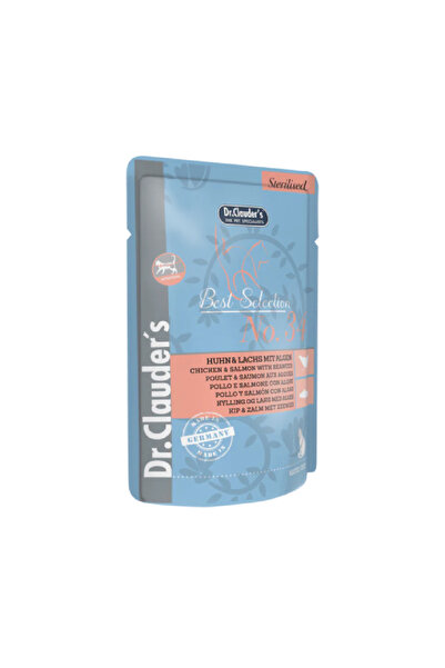 Dr.Cat د كلاودرز بيست سيلكشن رقم 34اظرف دجاج وسلمون مع اعشاب بحرية للقطط المع...