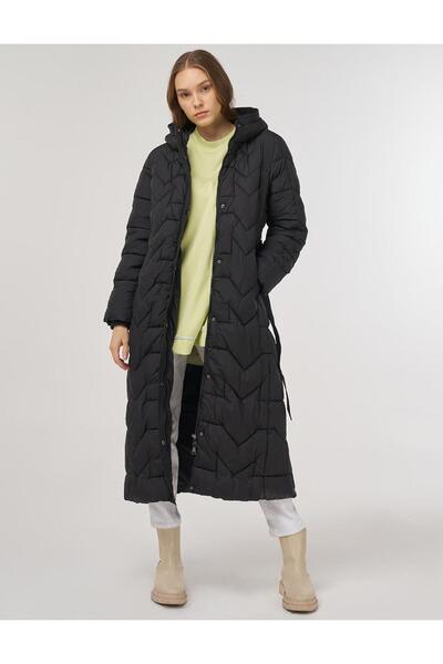 Kayra Pocket Detailed Anorak Coat Black