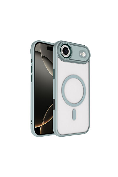 ZM STORE Apple iPhone 17 Air Compatible Case Metal Key and Camera Section Framed Chrome Magsafe Cover