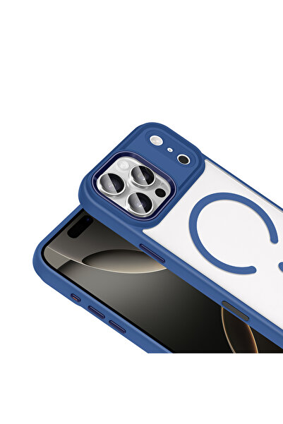 ZM STORE Apple iPhone 17 Pro Max Compatible Case Metal Key and Camera Section Framed Chrome Magsafe Cover