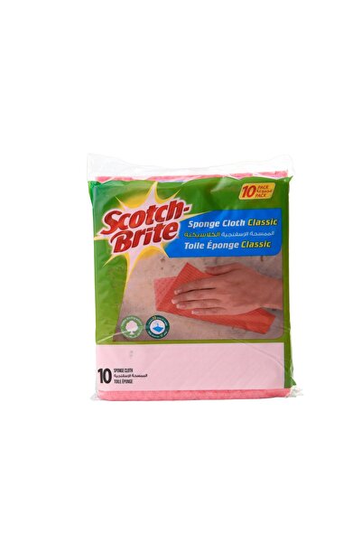 Scotch Brite Sponge Cloth Classic 10pcs – Super Absorbent Cleaning Wipes (20x18cm)