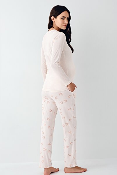 Pierre Cardin Pamuklu Uzun Kollu Hamile Lohusa Pijama Takımı