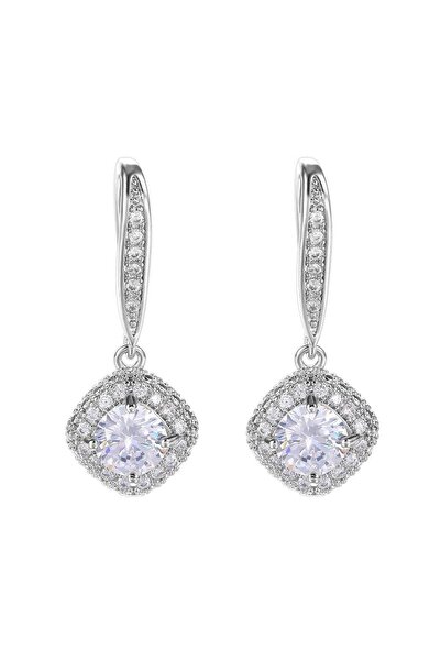 Pursehuit Cercei cu pandantiv culoare argintie și zirconiu, Nova C3