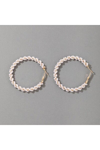 Pursehuit Cercei rotunzi, aurii, cu perle, Trude C8