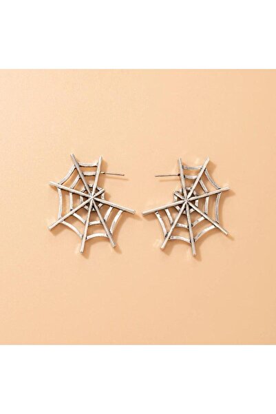 Pursehuit Cercei culoare argintie, formă de pânză de păianjen, Malfrid C7