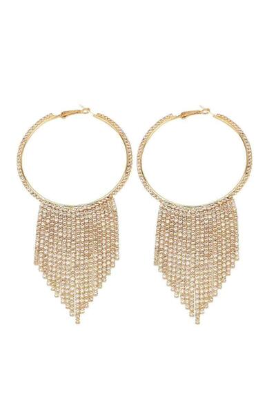 Pursehuit Round earrings, with fringes, gold, stones, Louan C1