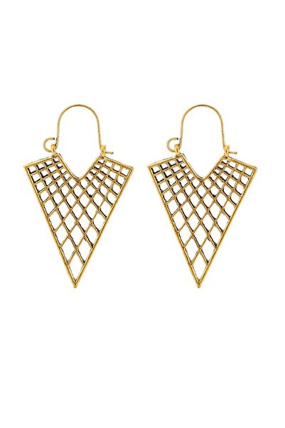 Pursehuit Cercei culoare aurie, formă triunghiulară, Octaviana C7