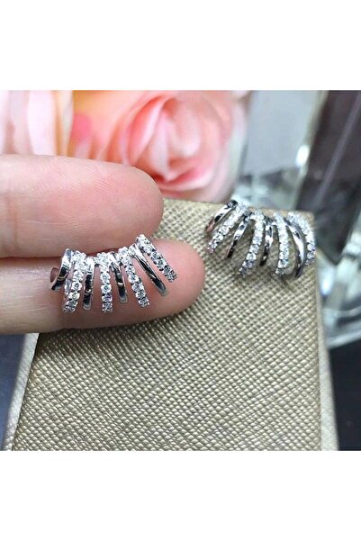 Pursehuit Cercei de culoare argintie, cu pietre de zirconiu, Aleta C14