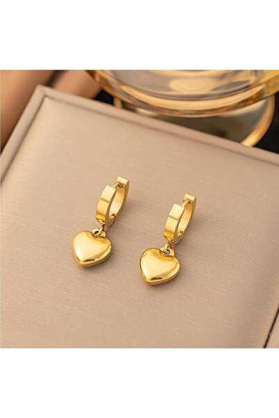 Pursehuit Σκουλαρίκια σε χρυσό χρώμα, από ανοξείδωτο ατσάλι, σε σχήμα καρδιάς...