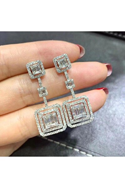 Pursehuit Cercei de culoare argintie cu pietre de zirconiu, Natasha C15