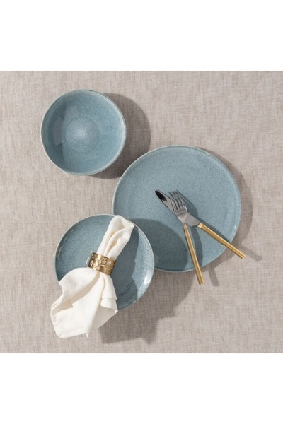 LA MESA glaze blue white porcelain 18 Pcs dinner set