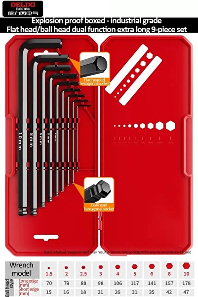 Choice1 DHGDJ21M Allen Key Set, Chrome-Vanadium Steel Material, Metric/Long T...