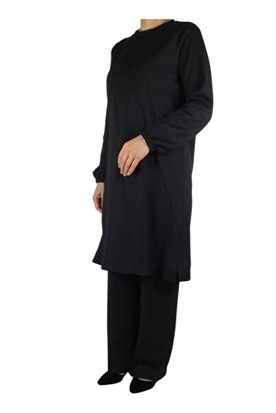 ECE GİYİM تونيك نسائي موسمي بأكمام مخيطة من الأمام وحاشية مطاطية وشريط كريستالي من خيطين