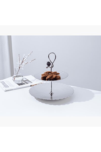 Generic Leaf Elegant 2-Tier Cake Stand - 30 cm
