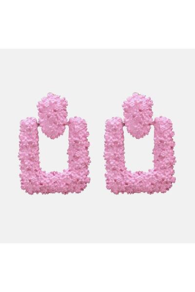 Pursehuit Ροζ σκουλαρίκια, με τσαλακωμένη υφή, Sirina C3