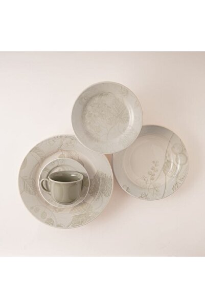 Rio طقم عشاء من البورسلين باللون الرمادي الفاكهي مكون من 20 قطعة