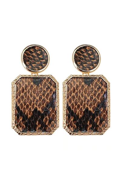 Pursehuit Cercei aurii, cu imprimeu de șarpe, Regine C3