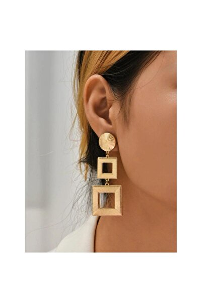 Pursehuit Cercei culoare aurie, cu forme geometrice, Abby C13