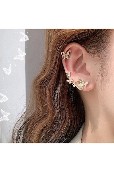 Pursehuit Cercei aurii, formă de fluture, cu pietre, Aurora C8