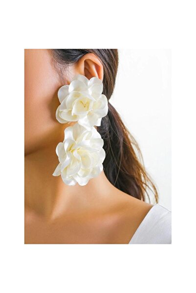 Pursehuit Butter white earrings, flower shape, Berry C16