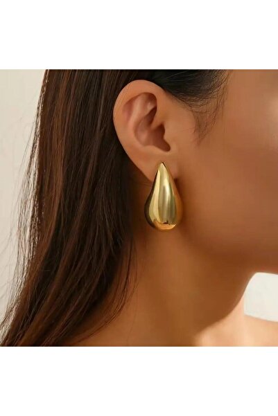 Pursehuit Golden earrings, water drop shape, Maya C13