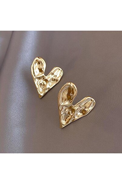 Pursehuit Cercei culoare aurie, cu clipsuri, formă de inimă, Inngelil C5