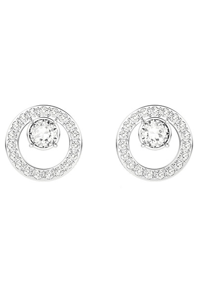 Pursehuit Cercei rotunzi de culoare argintie cu pietre de zirconiu, Shirley C12