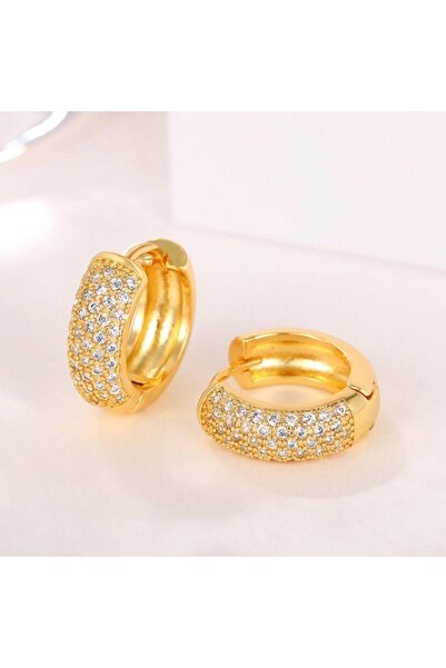 Pursehuit Cercei rotunzi de culoare aurie cu pietre de zirconiu, Benedict C13