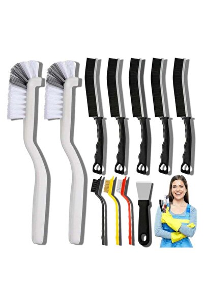 Yelajoy 11Pcs Crevice Cleaning Brush Set, Essentials Scrub Cleaning Tools, Hard Bristle Cleaning Supplies