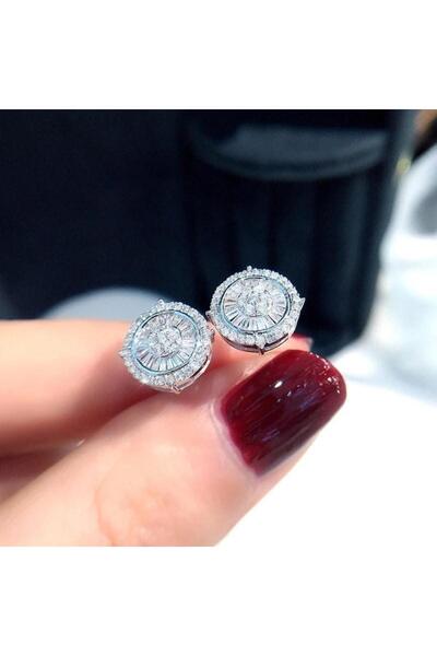 Pursehuit Cercei rotunzi argintii, cu pietre de zirconiu, Reijo C3