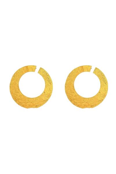 Pursehuit Gold-colored earrings, round, Marek C7