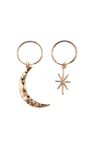 Pursehuit Gold-colored earrings, with moon and star, Ascan C7