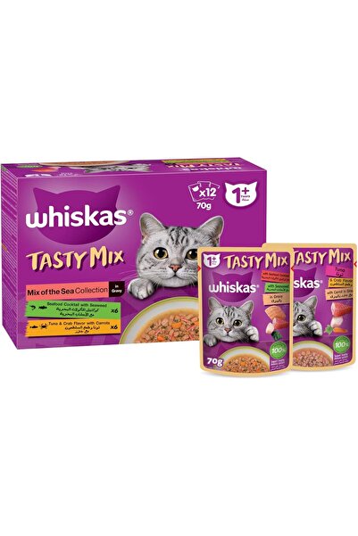 Whiskas Tasty Mix Sea Collection Wet Cat Food - 12x70G