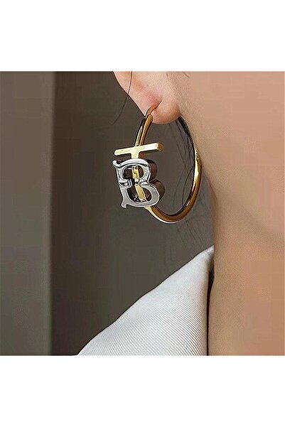 Pursehuit Χρυσά, στρογγυλά σκουλαρίκια με το γράμμα B, Felicita C1