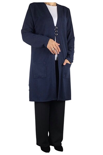 ECE GİYİM Women's Three Button Front Seasonal Cardigan with Pockets