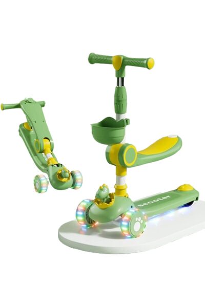 Türkiye سكوتر بثلاث عجلات للأطفال - قابل للطي وغير قابل للكسر، سكوتر ركل 2 في...