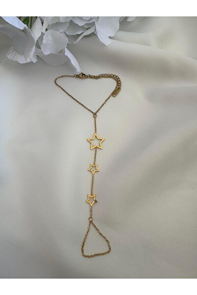 Pelin Aksesuar شاحمران من الفولاذ الذهبي المرصع بالنجوم