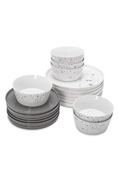 ORIAN طقم عشاء من 18 قطعة بتصميم خطي جديد