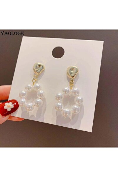 Pursehuit Χρυσά, στρογγυλά σκουλαρίκια με μαργαριτάρια, Madita C7