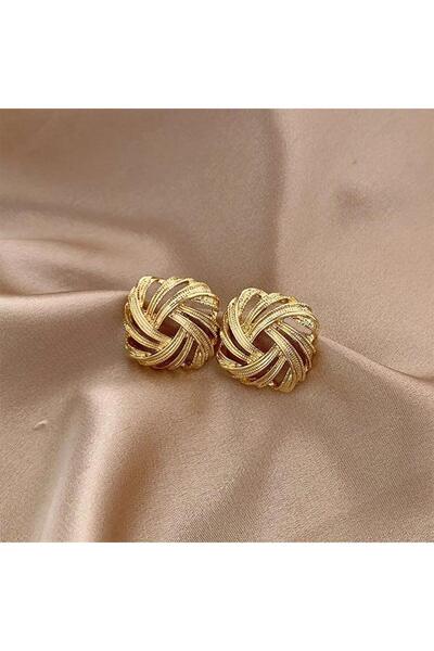 Pursehuit Cercei aurii, cu cleme, pătrați, împletiți, Lisbet C3