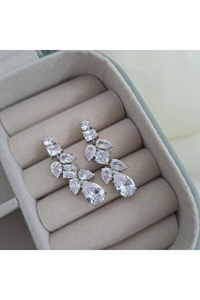 Pursehuit Cercei lungi din argint, cu pietre de zirconiu, Beinta C3