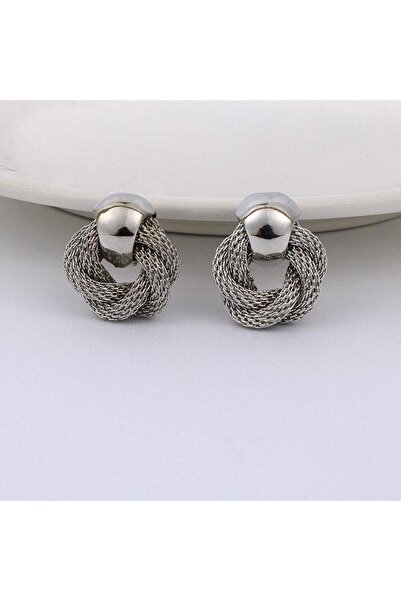 Pursehuit Сребърни обеци, форма на възел, с клипсове, Sandina C4