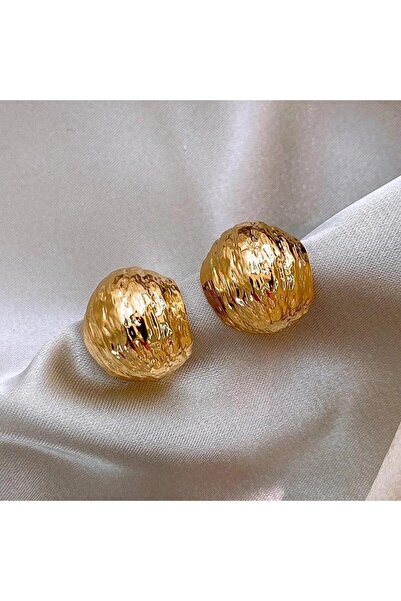 Pursehuit Σκουλαρίκια σε χρυσό χρώμα, με βολάν και κλιπς, Natalya C4